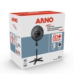 Ventilador de Coluna Arno 140W 6 Pás 3 Velocidades Preto com Cinza VD2C 220V
