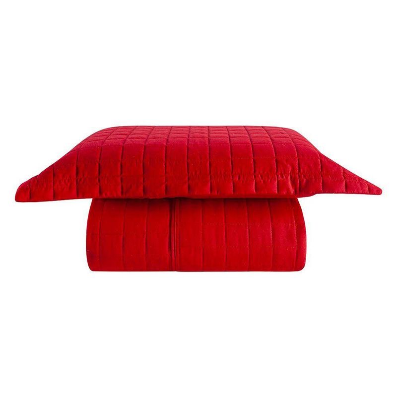 Kit Cobre Leito Milano Solteiro Micropercal 300 Fios Vermelho Casa Scarpa