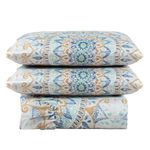 Kit Cobre Leito Laila Mandala 5 Casal Micropercal 400 Fios 100% Poliéster Estampado Bege Casa Scarpa