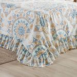 Kit Cobre Leito Laila Mandala 5 Casal Micropercal 400 Fios 100% Poliéster Estampado Bege Casa Scarpa