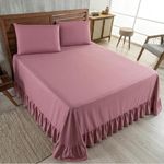 Kit Cobre Leito Turin Casal Micropercal 400 Fios 3 Peças Liso Rosê Casa Scarpa