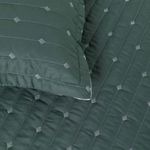 Kit Cobre Leito Rubine Solteiro Micropercal 400 Fios 100% Poliéster Liso Verde Casa Scarpa 2 Peças