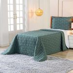 Kit Cobre Leito Rubine Solteiro Micropercal 400 Fios 100% Poliéster Liso Verde Casa Scarpa 2 Peças