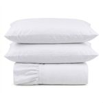 Kit Cobre Leito Turin Queen Micropercal 400 Fios 3 Peças Branco Casa Scarpa