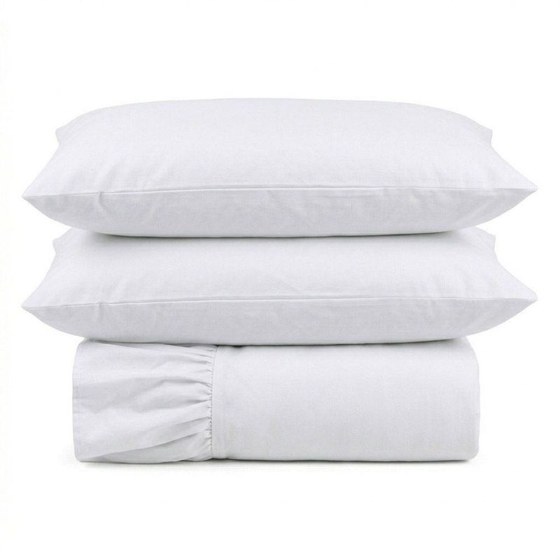 Kit Cobre Leito Turin Queen Micropercal 400 Fios 3 Peças Branco Casa Scarpa