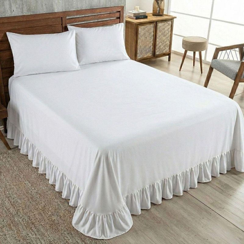 Kit Cobre Leito Turin Queen Micropercal 400 Fios 3 Peças Branco Casa Scarpa