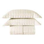Kit Cobre Leito Milano Casal Micropercal 300 Fios Matelado 3 Peças Marfim Casa Scarpa