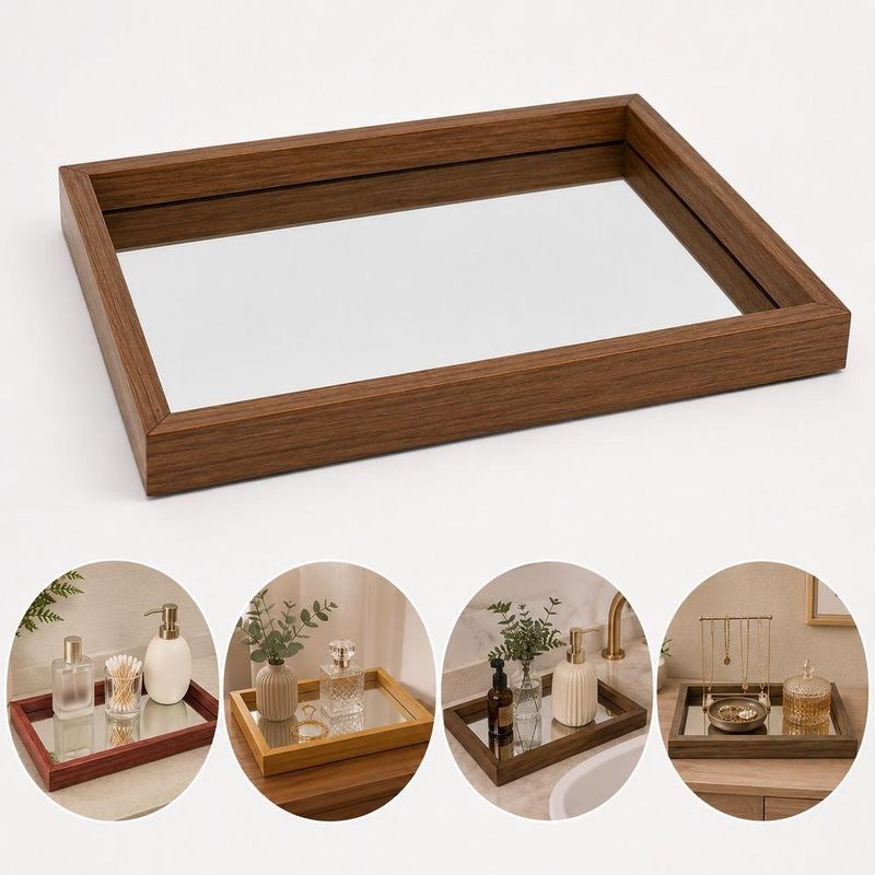 Bandeja Decorativa Espelhada Multiuso Organizador Mesa Bar Aparador Lavabo Yeet