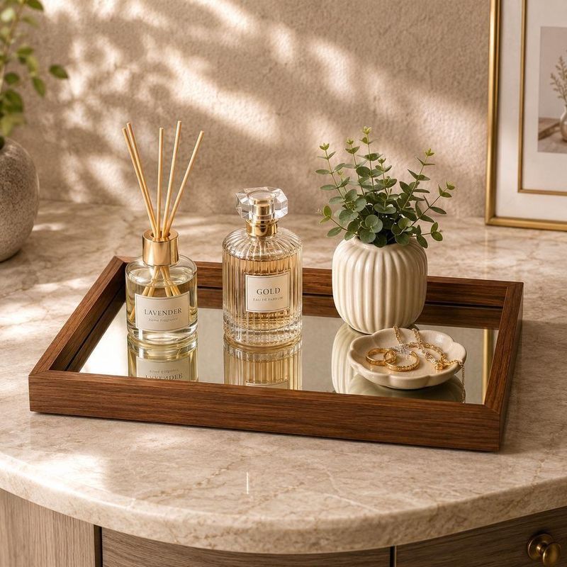 Bandeja Decorativa Espelhada Multiuso Organizador Mesa Bar Aparador Lavabo Yeet