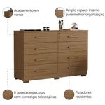 Cômoda Comoda 8 Atacama Puxadores Resistentes Verniz Alto Brilho