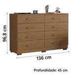 Cômoda Comoda 8 Atacama Puxadores Resistentes Verniz Alto Brilho