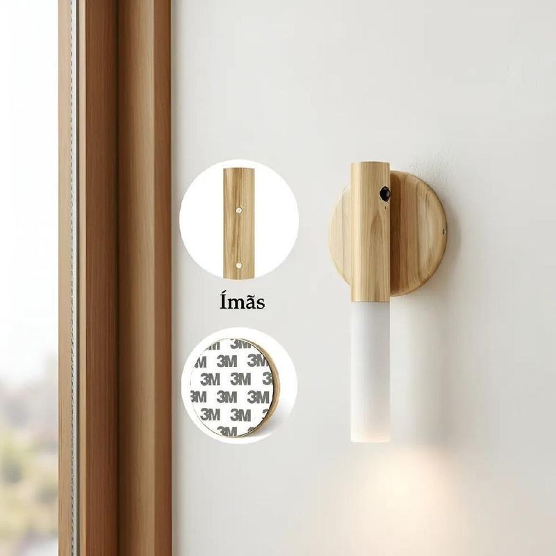 Luminária LED Bastão Sensor de Movimento Recarregável Branco Quente USB Magnética Yeet
