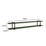 Prateleira Suspensa Multiuso Smart Retangular MDF Suporte Metal Musgo com Preto Casa Lar Shop