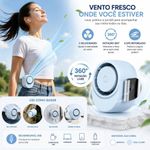 Ventilador de Mesa Portátil USB Recarregável com Clipe Yeet 3 Velocidades 5V