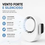 Ventilador de Mesa Portátil USB Recarregável com Clipe Yeet 3 Velocidades 5V