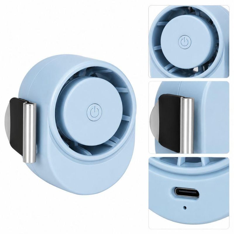 Ventilador de Mesa Portátil USB Recarregável com Clipe Yeet 3 Velocidades 5V