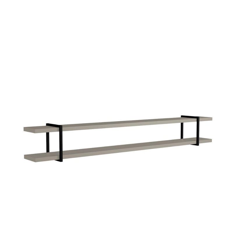 Prateleira Suspensa Multiuso Smart MDF Metal Grigio com Preto 260CM Casa Lar Shop