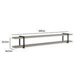 Prateleira Suspensa Multiuso Smart MDF Metal Grigio com Preto 260CM Casa Lar Shop