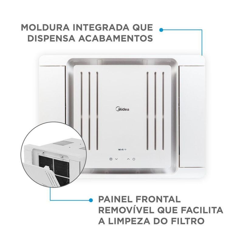 Ar Condicionado Janela Eletrônico Midea c/ Controle Remoto e Wi-Fi 7500 BTUs Frio 127V QCL078RB