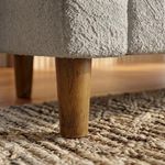 Kit Poltrona e Namoradeira Aura Boucle Pés Palito Madeira Sala de Estar Milani Movelaria