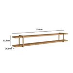Prateleira Suspensa Multiuso Linha Smart MDF e Metal Parede Louro com Dourado Casa Lar Shop