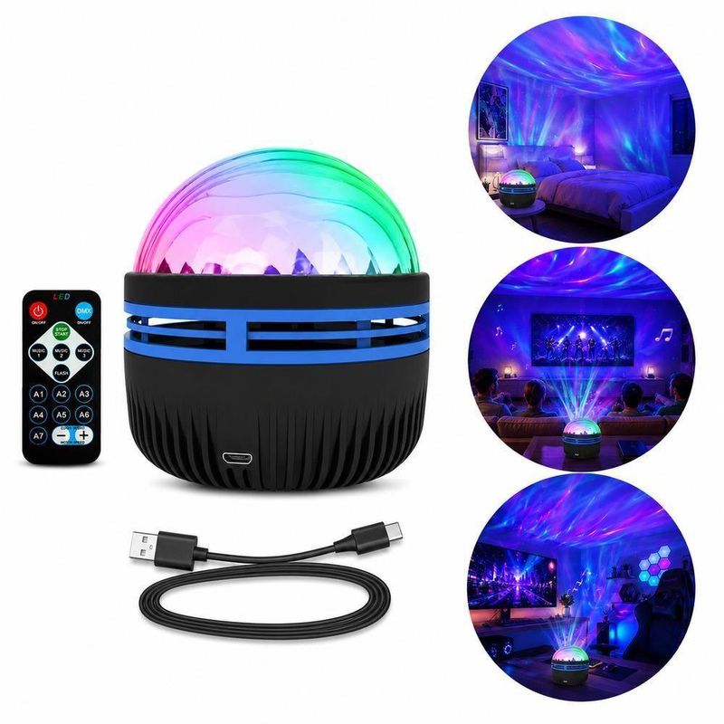 Luminária Projetor Galáxia LED RGB USB com Controle Remoto Abajur Infantil Noturno Yeet