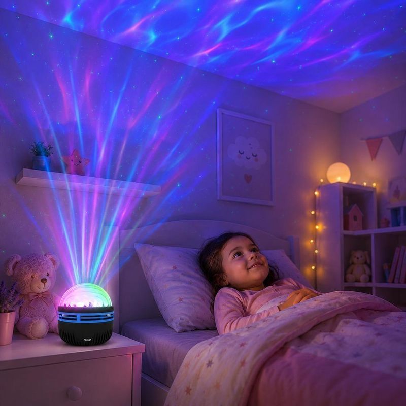 Luminária Projetor Galáxia LED RGB USB com Controle Remoto Abajur Infantil Noturno Yeet