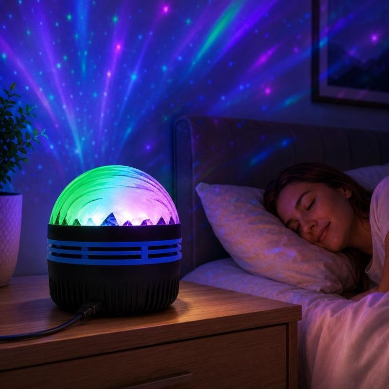 Luminária Projetor Galáxia LED RGB USB com Controle Remoto Abajur Infantil Noturno Yeet