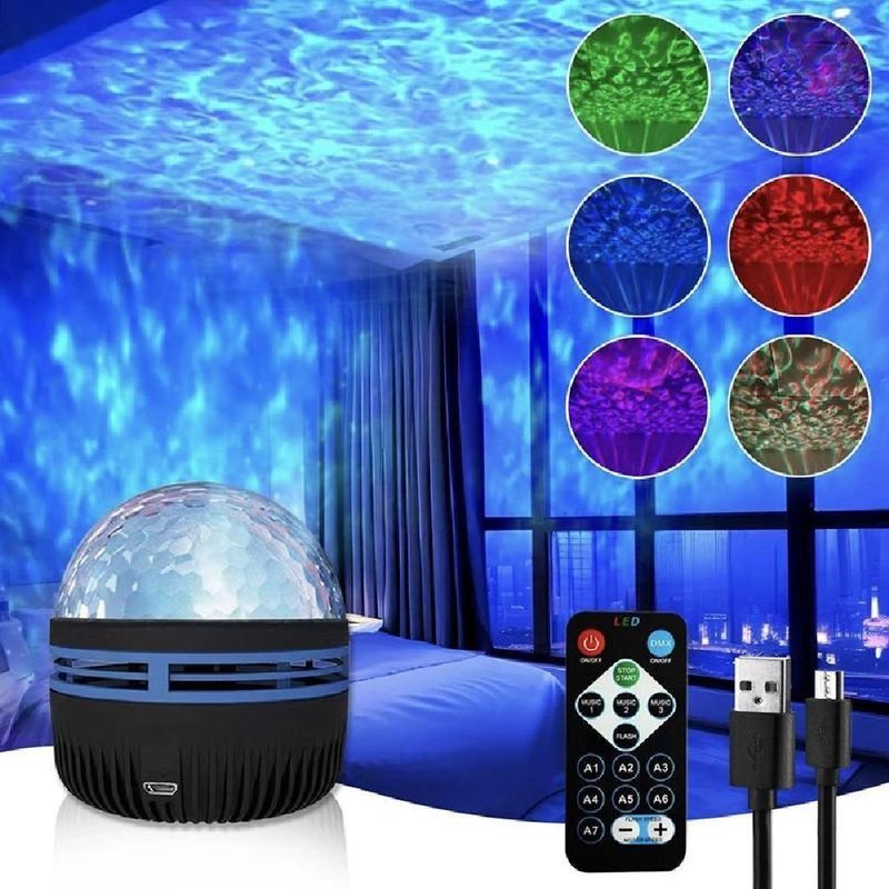 Luminária Projetor Galáxia LED RGB USB com Controle Remoto Abajur Infantil Noturno Yeet
