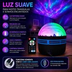 Luminária Projetor Galáxia LED RGB USB com Controle Remoto Abajur Infantil Noturno Yeet