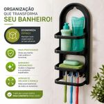 Porta Shampoo Prateleira de Parede para Banheiro Porta Shampoo Prateleira de Plástico Nitron Preto