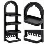 Porta Shampoo Prateleira de Parede para Banheiro Porta Shampoo Prateleira de Plástico Nitron Preto
