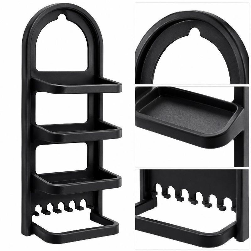 Porta Shampoo Prateleira de Parede para Banheiro Porta Shampoo Prateleira de Plástico Nitron Preto