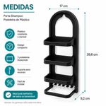 Porta Shampoo Prateleira de Parede para Banheiro Porta Shampoo Prateleira de Plástico Nitron Preto