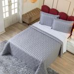 Kit Cobre Leito Rubine King Micropercal 400 Fios 3 Peças Cinza Casa Scarpa
