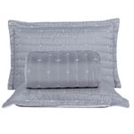 Kit Cobre Leito Rubine Casal Micropercal 400 Fios 3 Peças Cinza Casa Scarpa
