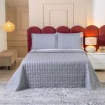Kit Cobre Leito Rubine Queen 3 Peças Micropercal 400 Fios Liso Cinza Casa Scarpa