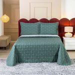 Kit Cobre Leito Rubine Queen 3 Peças Micropercal 400 Fios 100% Poliéster Verde Casa Scarpa