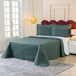 Kit Cobre Leito Rubine Queen 3 Peças Micropercal 400 Fios 100% Poliéster Verde Casa Scarpa