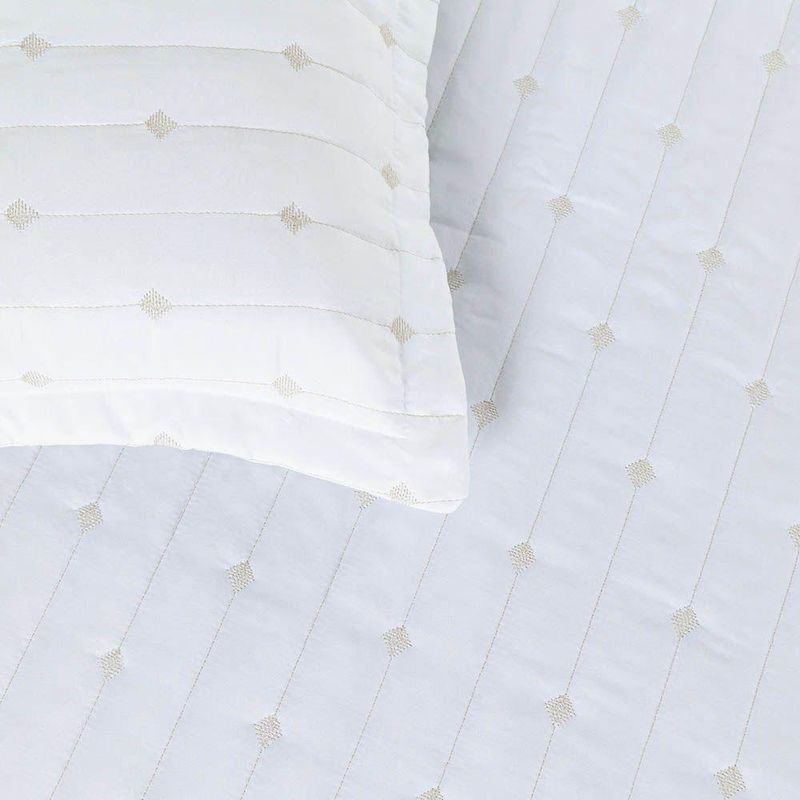 Kit Cobre Leito Rubine Queen 3 Peças Micropercal 400 Fios 100% Poliéster Branco Casa Scarpa