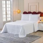 Kit Cobre Leito Rubine Queen 3 Peças Micropercal 400 Fios 100% Poliéster Branco Casa Scarpa