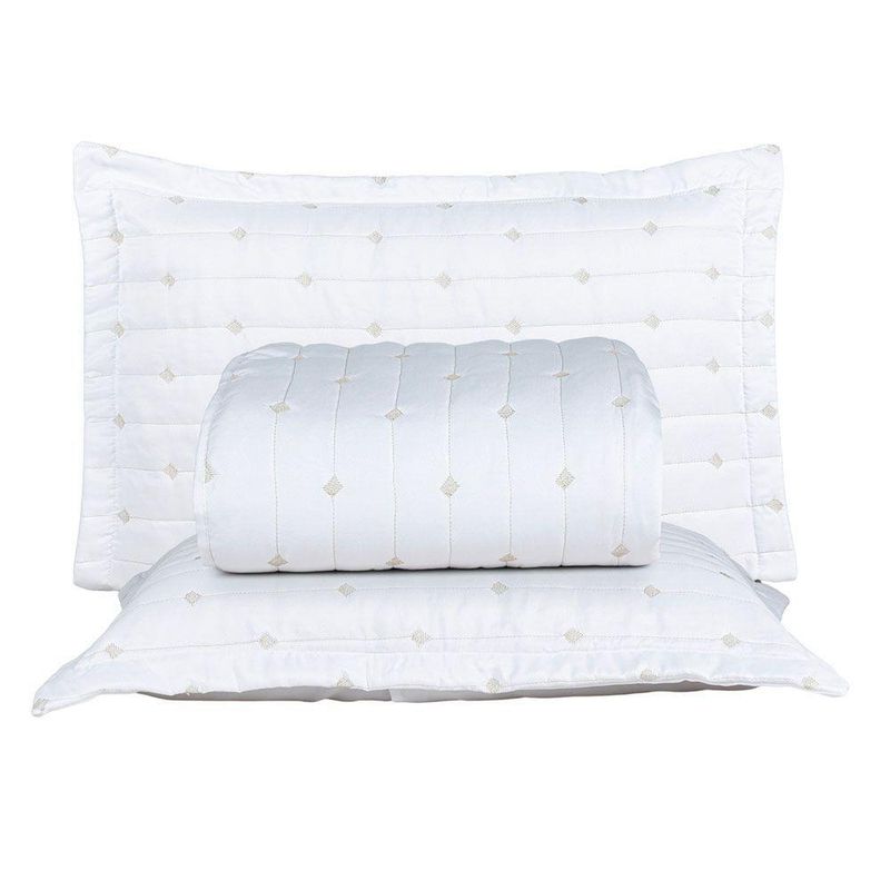 Kit Cobre Leito Rubine Queen 3 Peças Micropercal 400 Fios 100% Poliéster Branco Casa Scarpa