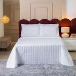 Kit Cobre Leito Rubine Queen 3 Peças Micropercal 400 Fios 100% Poliéster Branco Casa Scarpa