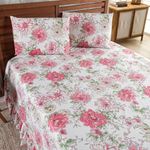 Kit Cobre Leito Laila Solteiro Micropercal 400 Fios 100% Poliéster Floral 2 Casa Scarpa