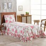 Kit Cobre Leito Laila Solteiro Micropercal 400 Fios 100% Poliéster Floral 2 Casa Scarpa