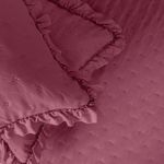 Kit Cobre Leito Elegance Queen Microfibra 3 Peças Babado Rosa Casa Scarpa