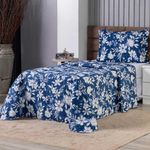 Kit Cobre Leito Karina Solteiro Micropercal 300 Fios 100% Poliéster Estampado Floral Rosa Casa
