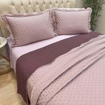 Kit Cobre Leito Bold Bicolour King Micropercal 300 Fios Malva Casa Scarpa