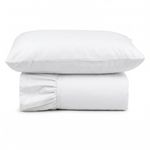 Kit Cobre Leito Turin Solteiro Micropercal 400 Fios Liso Branco Casa Scarpa