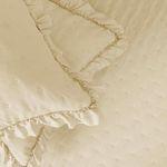 Kit Cobre Leito com Babado Elegance Queen 3 Peças Microfibra 100% Poliéster Creme Casa Scarpa
